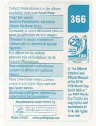 2010 Panini FIFA World Cup Stickers (Blue Back) #366 Martin Jørgensen Back