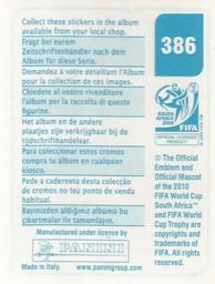 2010 Panini FIFA World Cup Stickers (Blue Back) #386 Daisuke Matsui Back