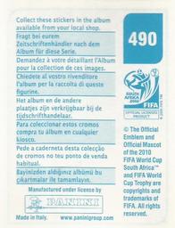 2010 Panini FIFA World Cup Stickers (Blue Back) #490 Juan Back
