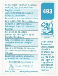2010 Panini FIFA World Cup Stickers (Blue Back) #493 Daniel Alves Back