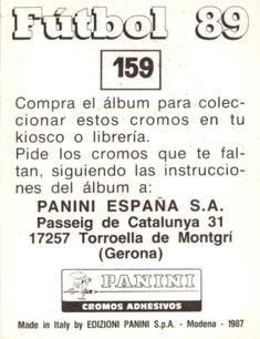 1988-89 Panini Spanish Liga #159 Jorge Enrique Alonso Back