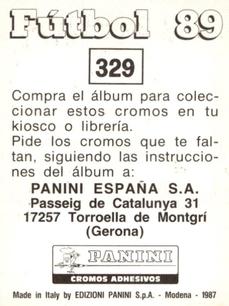 1988-89 Panini Spanish Liga #329 Mauro Ravnic Back