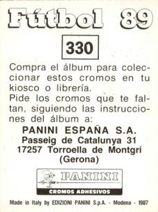 1988-89 Panini Spanish Liga #330 Enrique Moreno Back