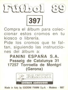 1988-89 Panini Spanish Liga #397 Escudo Back