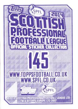 2013-14 Topps SPFL Stickers #145 Sean Welsh Back