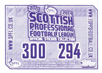 2013-14 Topps SPFL Stickers #300 Scott Taggart Back