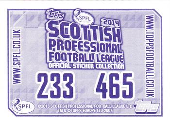 2013-14 Topps SPFL Stickers #465 Martin Grehan Back