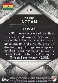 2016 Topps Apex MLS - Global Influence Orange #GI-DA David Accam Back