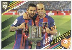 2018 Panini FIFA 365 Stickers #387 Messi / Iniesta Front