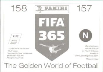 2015-16 Panini FIFA 365 The Golden World of Football Stickers #157 / 158 Andy Kawaya / Matías Suárez Back