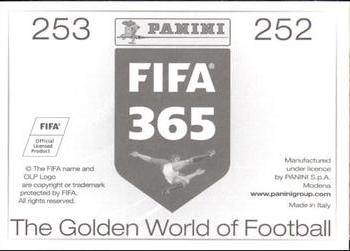 2015-16 Panini FIFA 365 The Golden World of Football Stickers #252 / 253 Zhi Yang / Xinxin Zhang Back