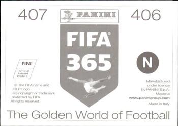 2015-16 Panini FIFA 365 The Golden World of Football Stickers #406 / 407 Brice Dja Djedjé / Stéphane Sparagna Back
