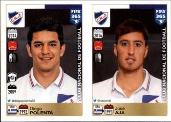 2015-16 Panini FIFA 365 The Golden World of Football Stickers #794 / 795 Diego Polenta / José Aja Front