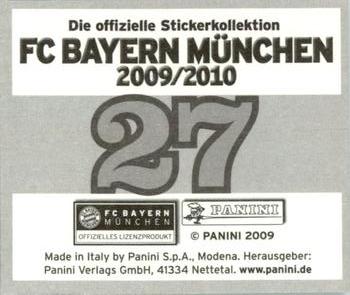 2009-10 Panini FC Bayern München Stickers #27 Daniel van Buyten Back