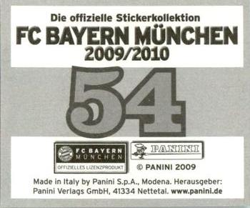2009-10 Panini FC Bayern München Stickers #54 Hamit Altintop Back