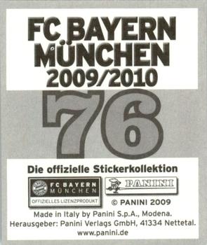 2009-10 Panini FC Bayern München Stickers #76 Bastian Schweinsteiger Back