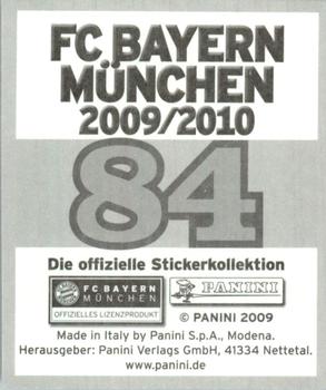 2009-10 Panini FC Bayern München Stickers #84 Alexander Baumjohann Back