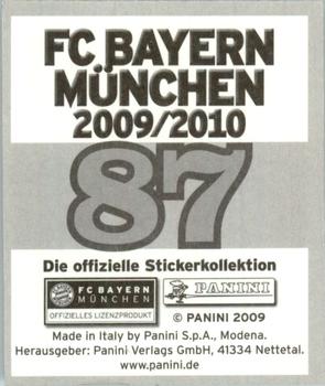 2009-10 Panini FC Bayern München Stickers #87 Alexander Baumjohann Back