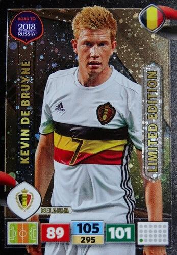 2017 Panini Adrenalyn XL Road to 2018 World Cup - XXL Limited Edition #NNO Kevin De Bruyne Front