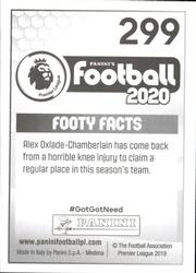 2019-20 Panini Football 2020 #299 Alex Oxlade-Chamberlain Back