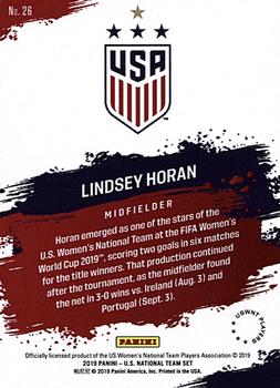 2019 Panini US National Team Set #26 Lindsey Horan Back