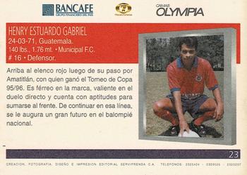 1997 Comunicaciones FC Municipal CSD Bancafe Tv7 Olympia #23 Henry Estuardo Gabriel Back