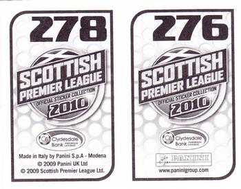 2010 Panini Scottish Premier League Stickers #276 / 278 Colin Nish / Derek Riordan Back