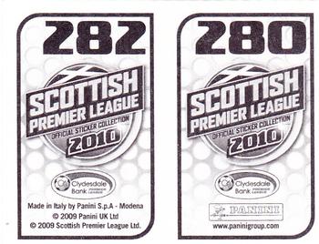 2010 Panini Scottish Premier League Stickers #280 / 282 Anthony Stokes / Abdessalam Benjelloun Back