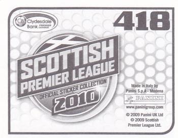 2010 Panini Scottish Premier League Stickers #418 Stuart McCaffrey Back