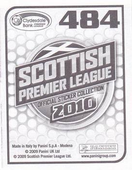 2010 Panini Scottish Premier League Stickers #484 Club Captains Back