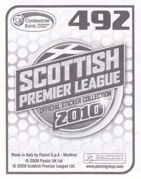 2010 Panini Scottish Premier League Stickers #492 Club Captains Back