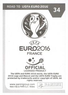 2015 Panini Road to UEFA Euro 2016 Stickers #34 David Limbersky Back