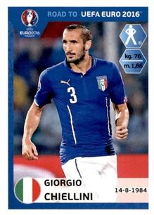 2015 Panini Road to UEFA Euro 2016 Stickers #162 Giorgio Chiellini Front