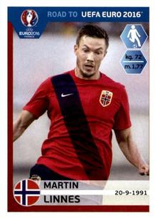 2015 Panini Road to UEFA Euro 2016 Stickers #184 Martin Linnes Front