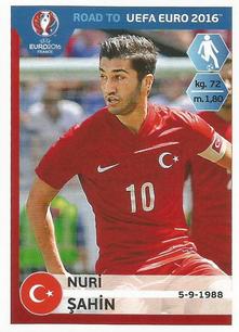 2015 Panini Road to UEFA Euro 2016 Stickers #379 Nuri Şahin Front