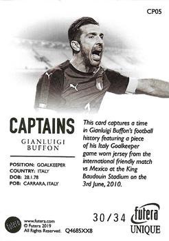 2020 Futera Unique World Football - Captains Relics #CP05 Gianluigi Buffon Back