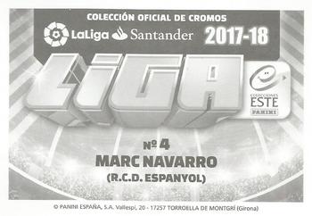 2017-18 Panini LaLiga Santander Este Stickers #284 Marc Navarro Back