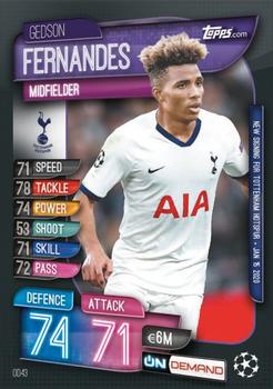 2019-20 Topps On-Demand Match Attax UEFA Champions League #OD43 Gedson Fernandes Front
