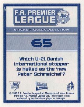 2005-06 Merlin FA Premier League Sticker Quiz Collection #65 Stephan Andersen Back