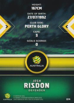 2016-17 Tap 'N' Play Football Australia - Gold Parallel #14 Josh Risdon Back