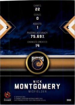 2016-17 Tap 'N' Play Football Australia - Gold Parallel #82 Nick Montgomery Back