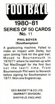 1980-81 Bassett & Co. Football #11. Phil Boyer Back