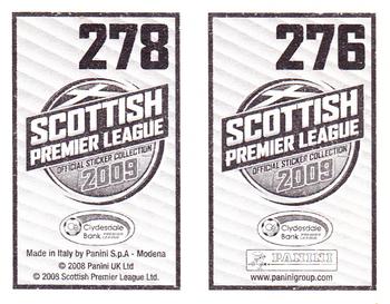 2009 Panini Scottish Premier League Stickers #276 / 278 Rob Jones / Ian Murray Back