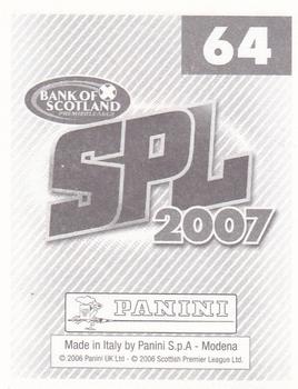 2007 Panini Scottish Premier League Stickers #64 Derek Riordan Back