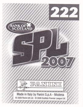 2007 Panini Scottish Premier League Stickers #222 Chris Killen Back