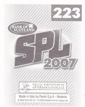 2007 Panini Scottish Premier League Stickers #223 Zibi Malkowski Back