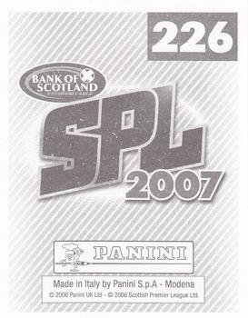 2007 Panini Scottish Premier League Stickers #226 Rob Jones Back