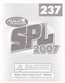 2007 Panini Scottish Premier League Stickers #237 Abdessalam Benjelloun Back