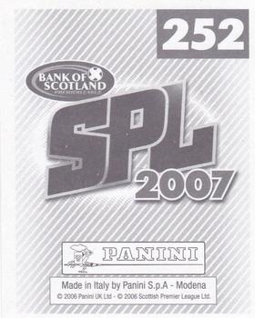 2007 Panini Scottish Premier League Stickers #252 Home Kit Back