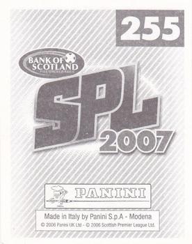 2007 Panini Scottish Premier League Stickers #255 Barry Wilson Back